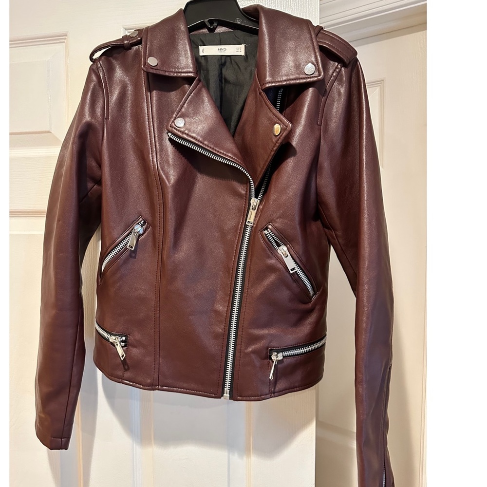 Mango Leather Jacket Size M